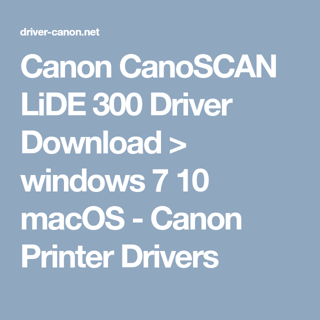 canoscan driver for windows 10